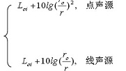 声屏障绕射后受声点的声压级计算公式