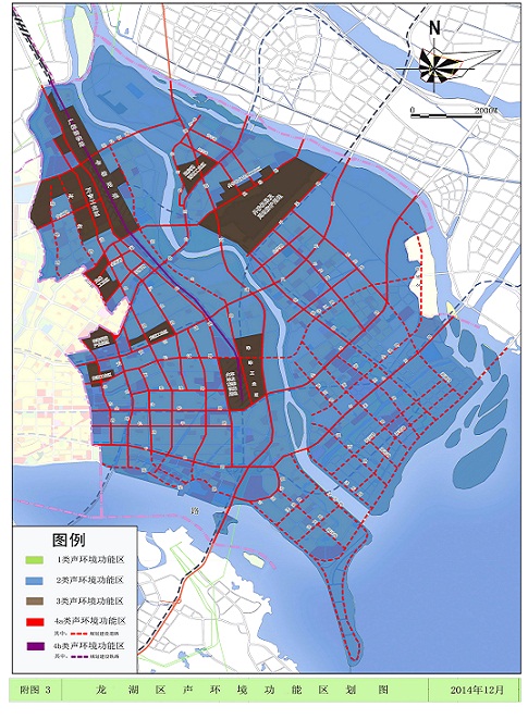 龙湖区声环境功能区划图