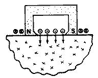 Cross-sectional view of a tangential field EMAT