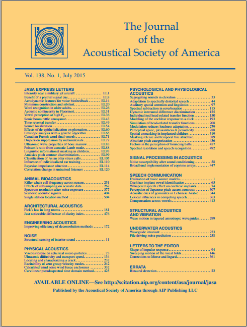 The Journal of the Acoustical Society of America